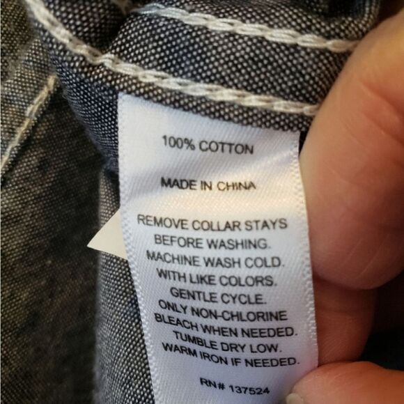 EXPRESS Casual Button-Down Shirt Gray Small - Picture 2 of 4